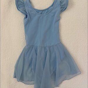 Light Blue Girls' Ballet Dress Leotard with Chiffon Skirt